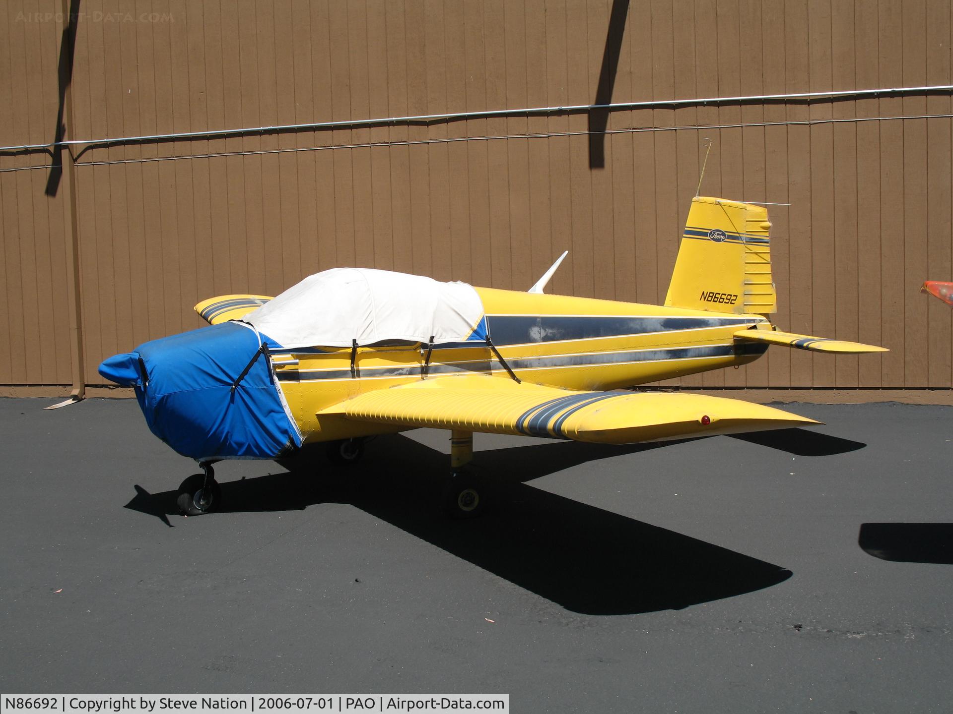 N86692, 1980 Thorp T-211 Sky Skooter C/N 6, 1980 Thorp T-211 (cockpit & engine covers) on a sunny Saturday afternoon @ Palo Alto Municipal Airport, CA