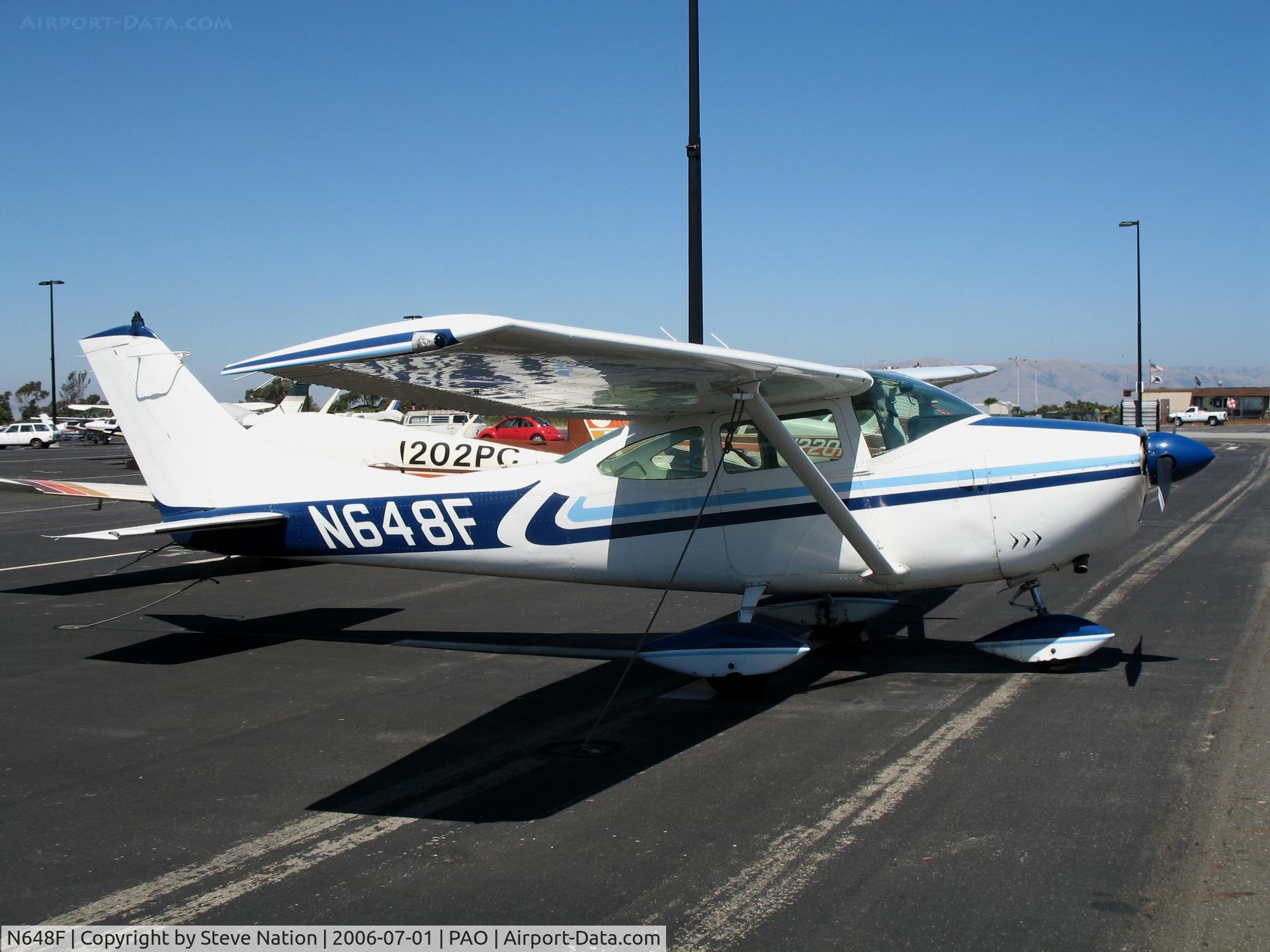 N648F, 1963 Cessna 182G Skylane C/N 18255185, Chico-based 1963 Cessna 182G on a sunny Saturday afternoon @ Palo Alto Municipal Airport, CA