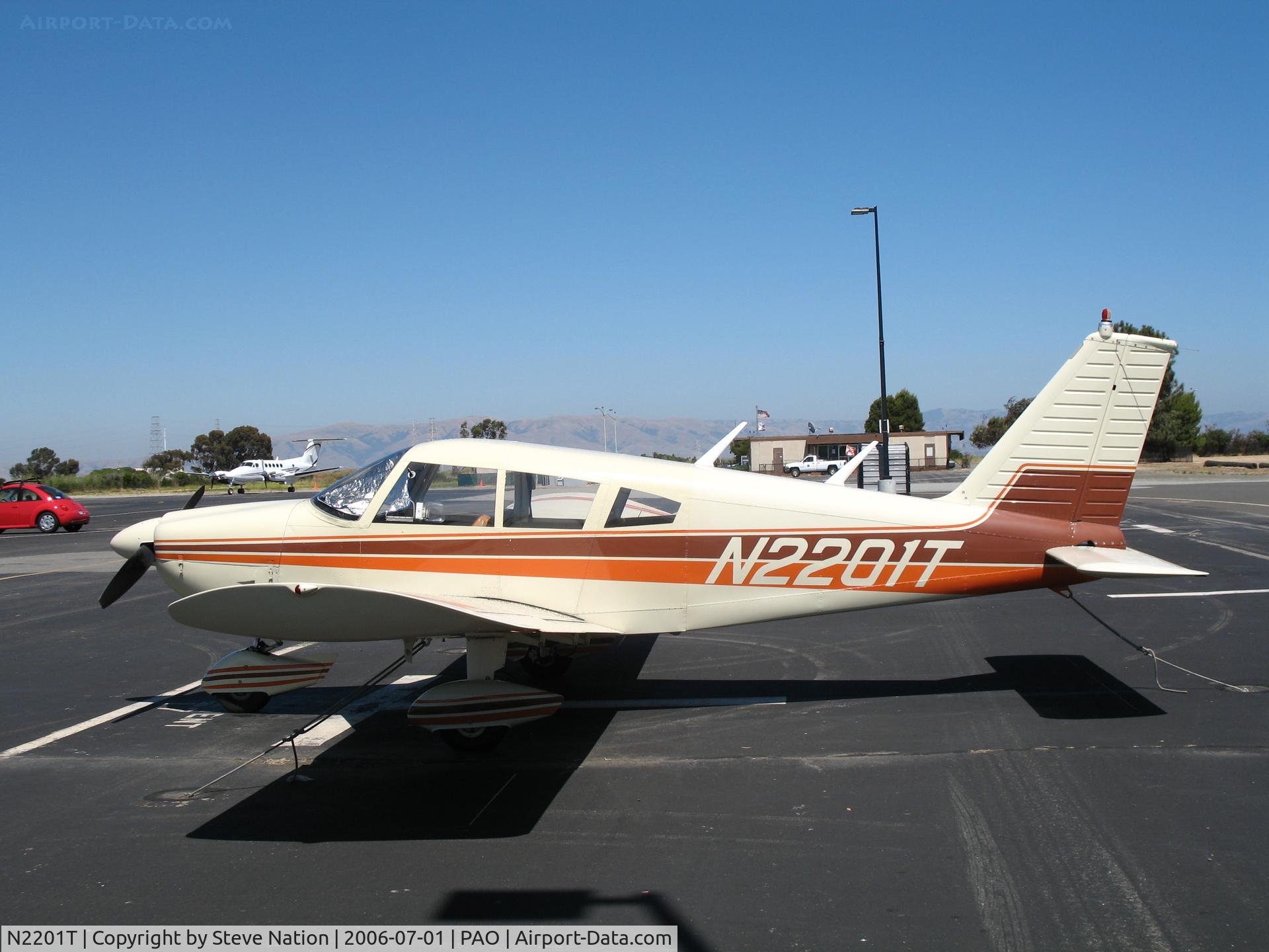 N2201T, 1971 Piper PA-28-180 C/N 28-7105182, Angein-based 1971 Piper PA-28-180 sans cockpit cover visting on a sunny Saturday afternoon @ Palo Alto Municipal Airport, CA