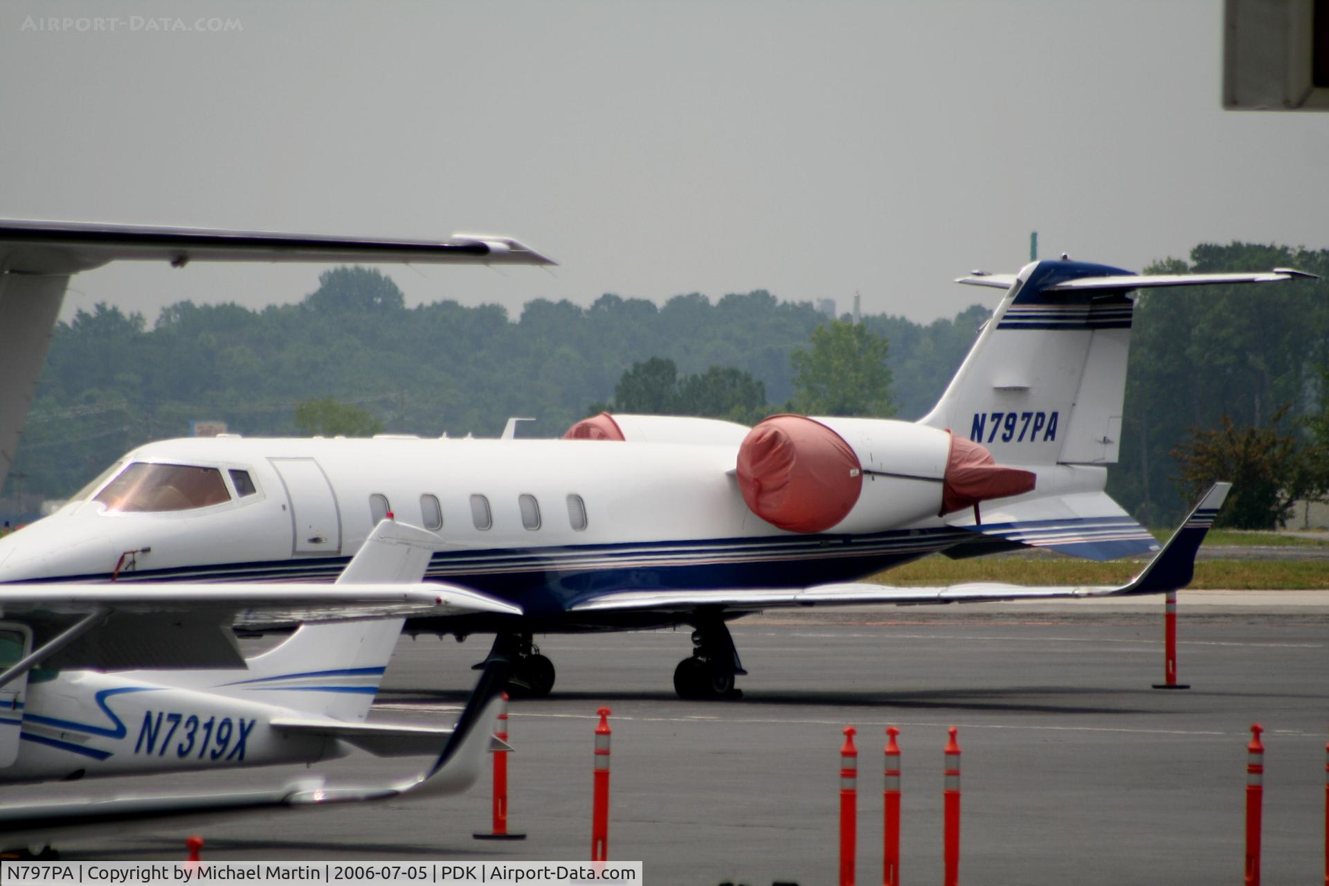 N797PA, 1997 Learjet Inc 60 C/N 098, Tied down @ Mercury Air Center