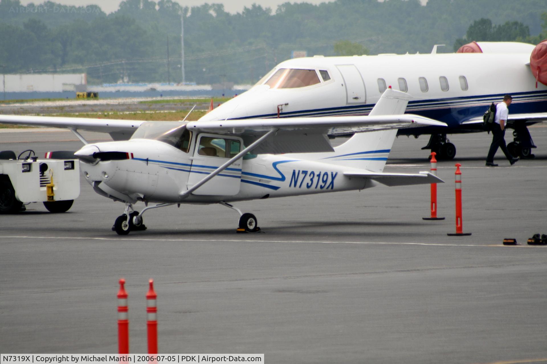 N7319X, 1977 Cessna R182 Skylane RG C/N R18200075, Tied Down @ Mercury Air Center with other A/C