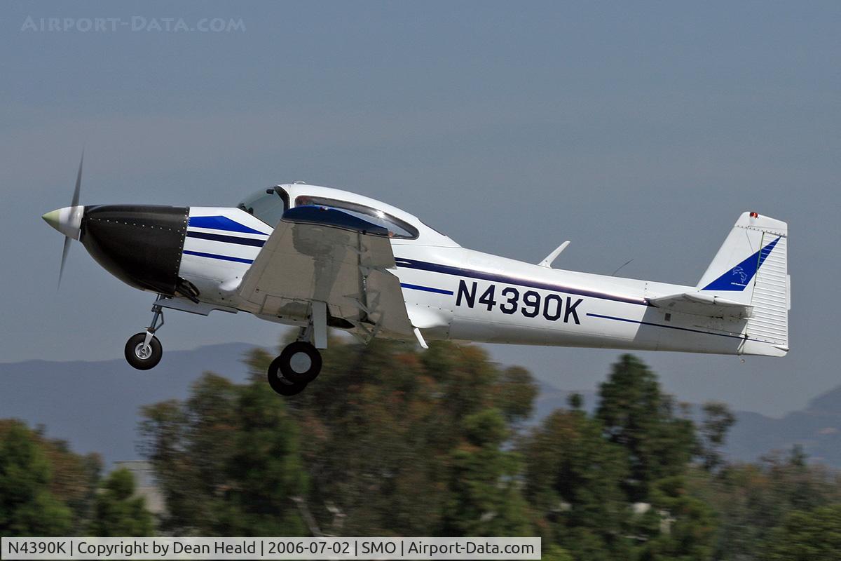 N4390K, 1948 Ryan Navion C/N NAV-4-1390, 1948 Ryan Navion N4390K taking off from RWY 21 at Santa Monica Municipal Airport (KSMO) - Santa Monica, California.