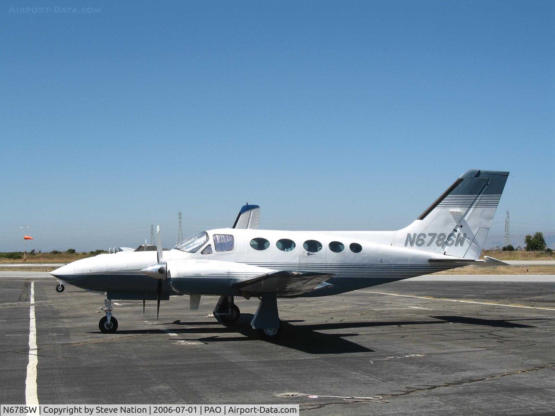 N678SW, Cessna 421C Golden Eagle C/N 421C1023, M E Mullay Inc 1991 Cessna 421C in sunshine @ Palo Alto Municipal Airport, CA