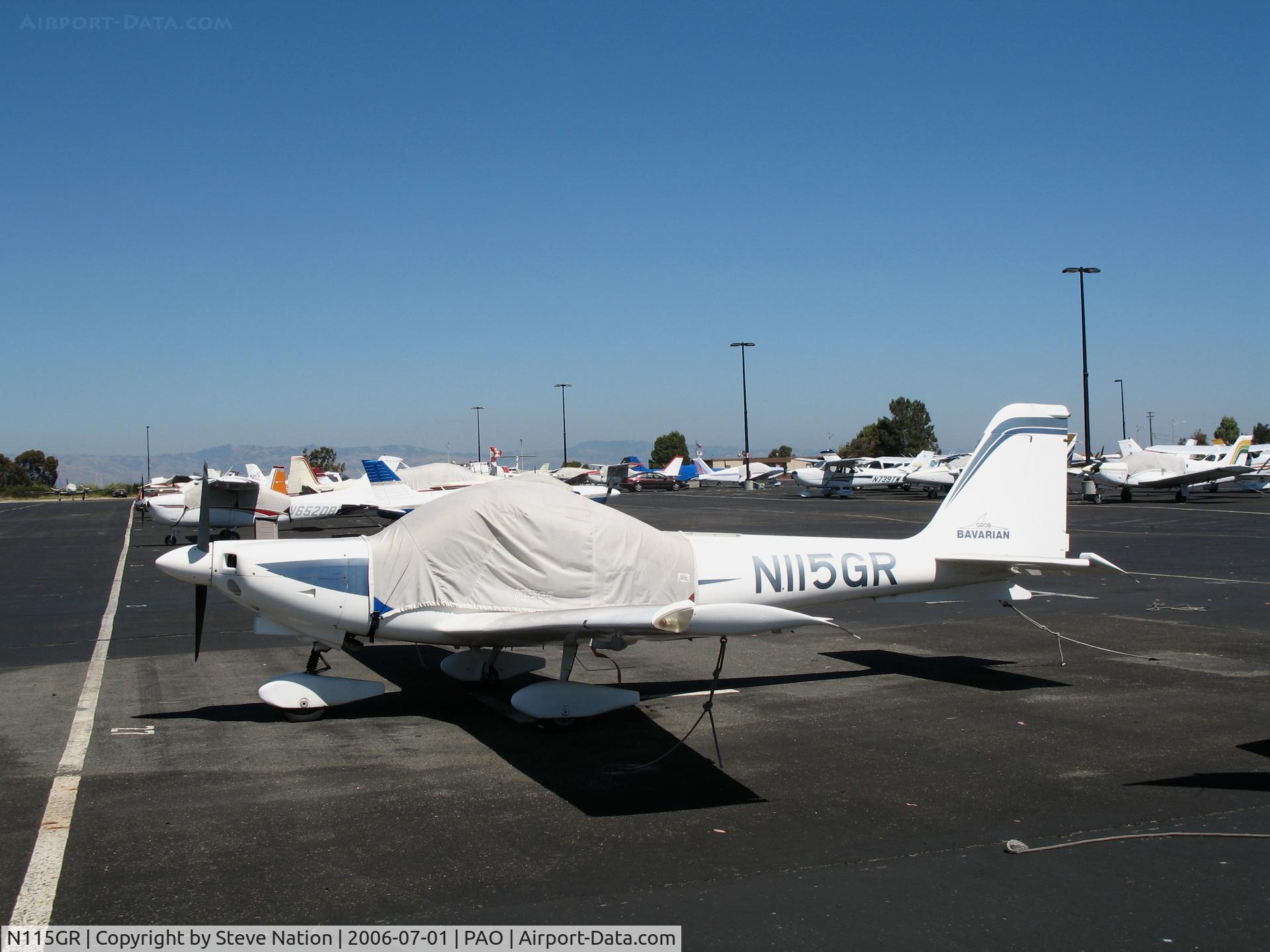 N115GR, 1994 Grob G-115C C/N 82033/C, AG Aviation 1194 GROB G115C with cockpit covered in sunshine @ Palo Alto Municipal Airport, CA
