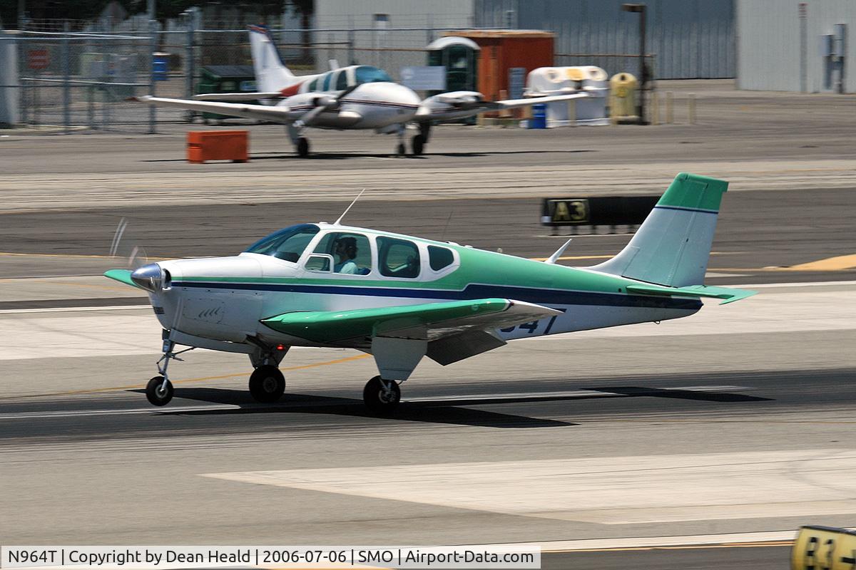 N964T, 1960 Beech 35-33 Debonair C/N CD-155, 1960 Beechcraft 35-33 N964T landing on RWY 21 at Santa Monica Municipal Airport (KSMO) - Santa Monica, California.