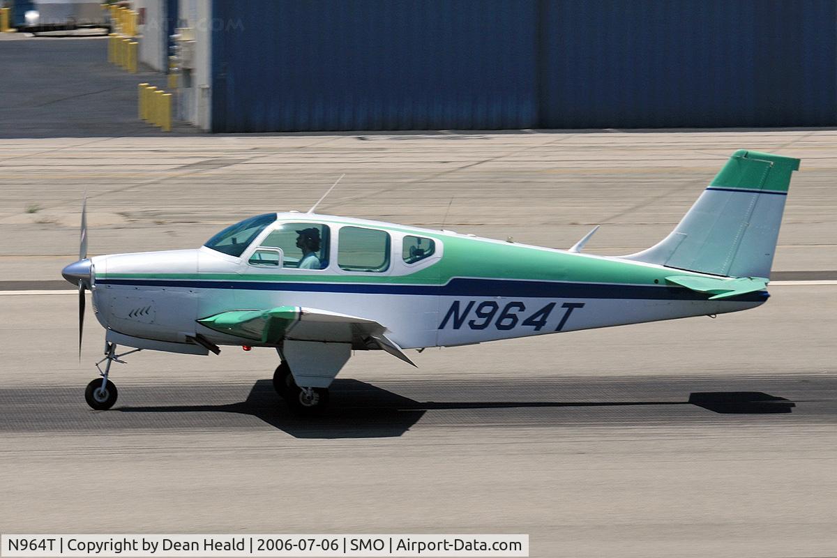 N964T, 1960 Beech 35-33 Debonair C/N CD-155, 1960 Beechcraft 35-33 N964T landing on RWY 21 at Santa Monica Municipal Airport (KSMO) - Santa Monica, California.