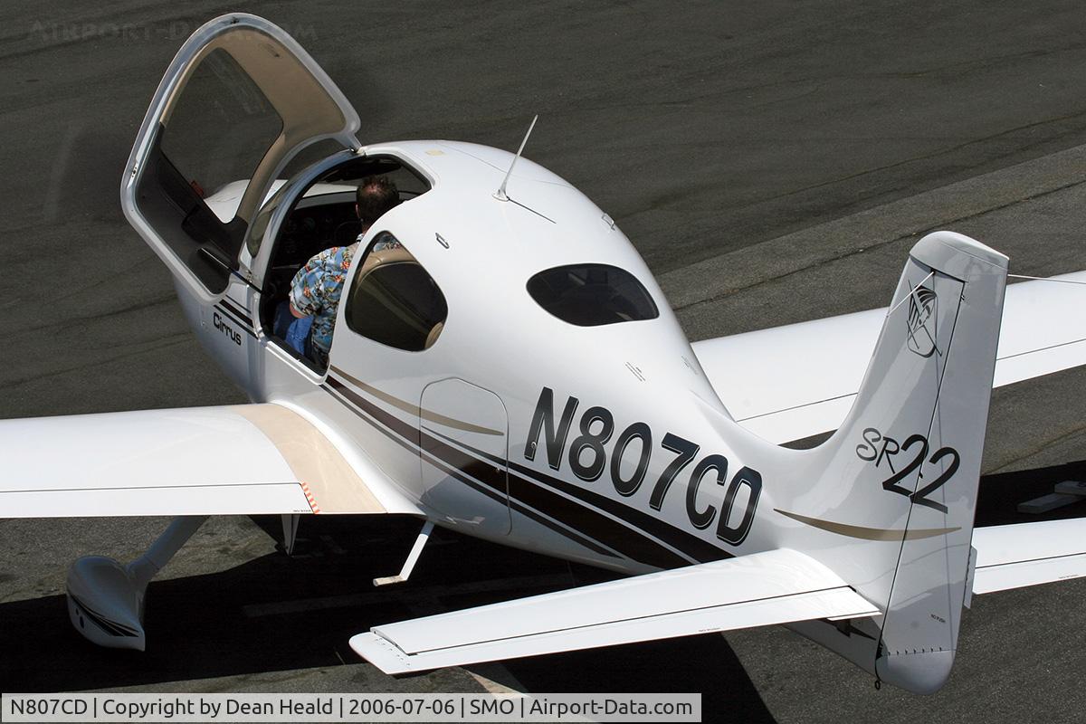 N807CD, 2001 Cirrus SR22 C/N 0110, 2001 Cirrus SR22 preparing to leave transient parking at Santa Monica Municipal Airport (KSMO) - Santa Monica, California.