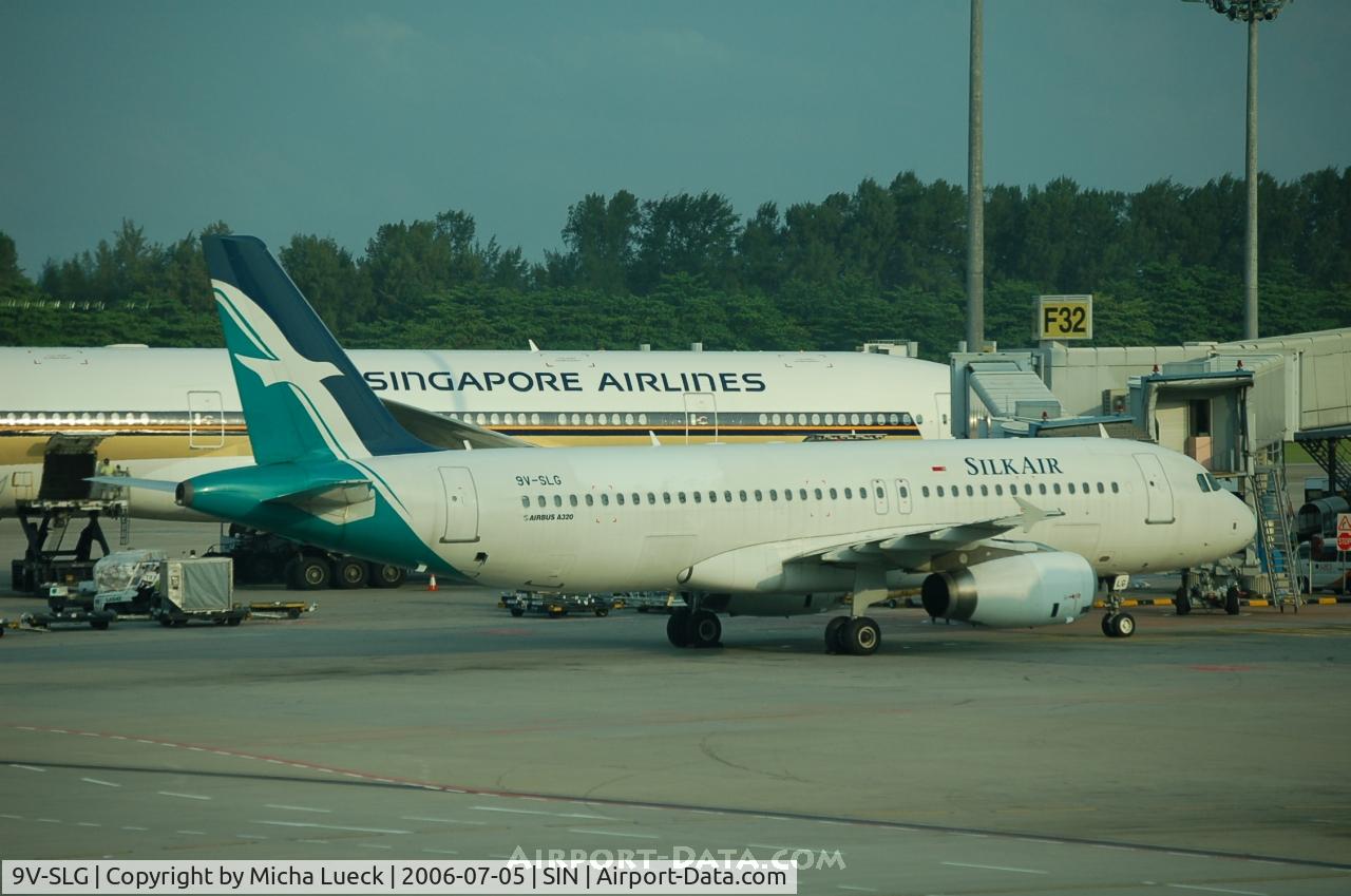 9V-SLG, 2004 Airbus A320-232 C/N 2252, Silk Air at the gate in Singapore
