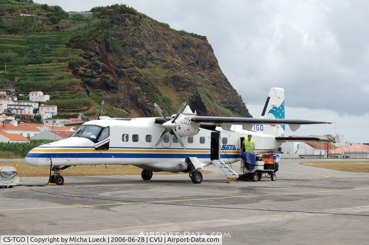 CS-TGO, 1987 Dornier 228-201 C/N 8119, A 20-minute stop on the tiny island of Corvo (pop. 250)