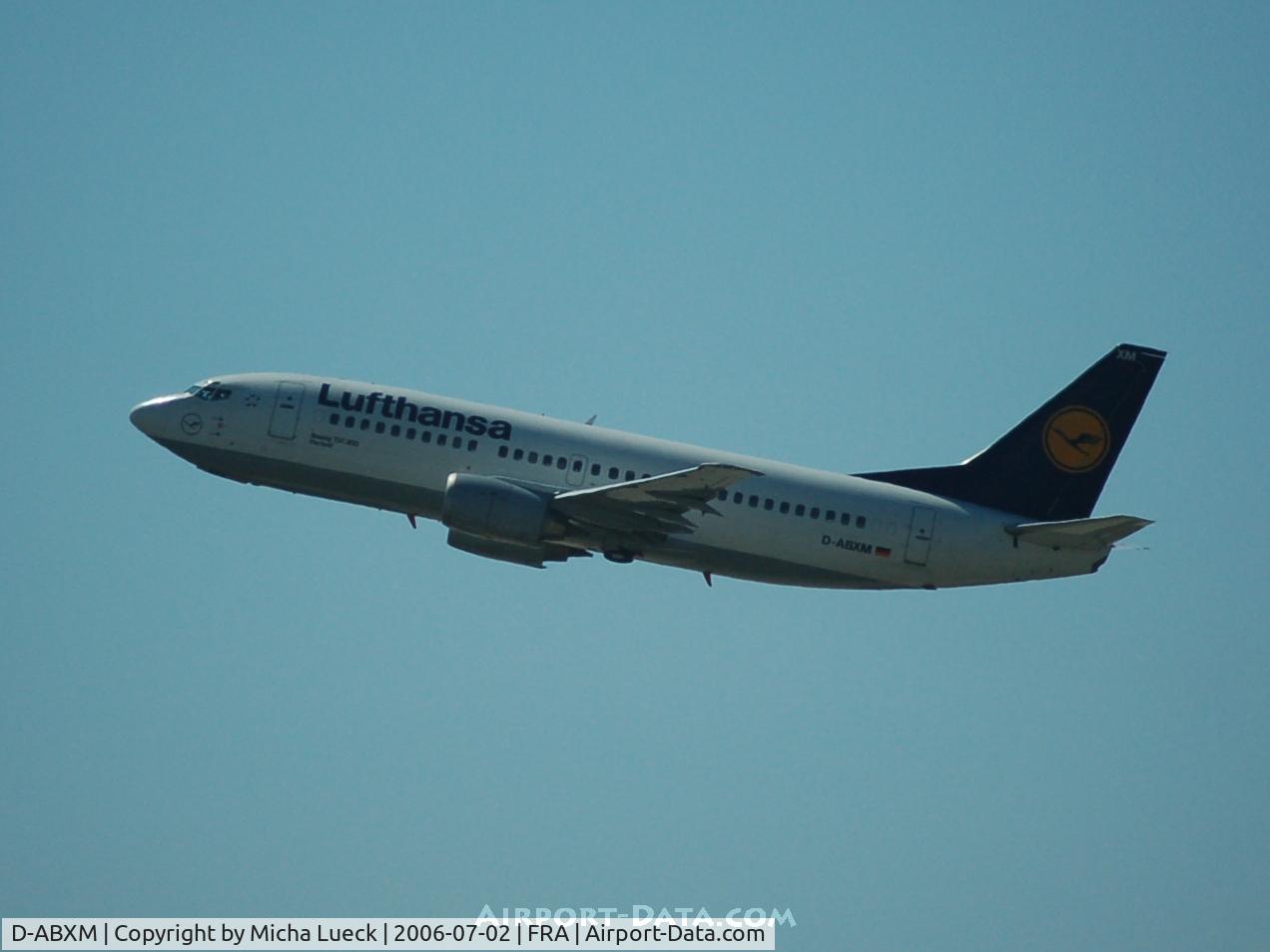 D-ABXM, 1987 Boeing 737-330 C/N 23871, Climbing out of Frankfurt