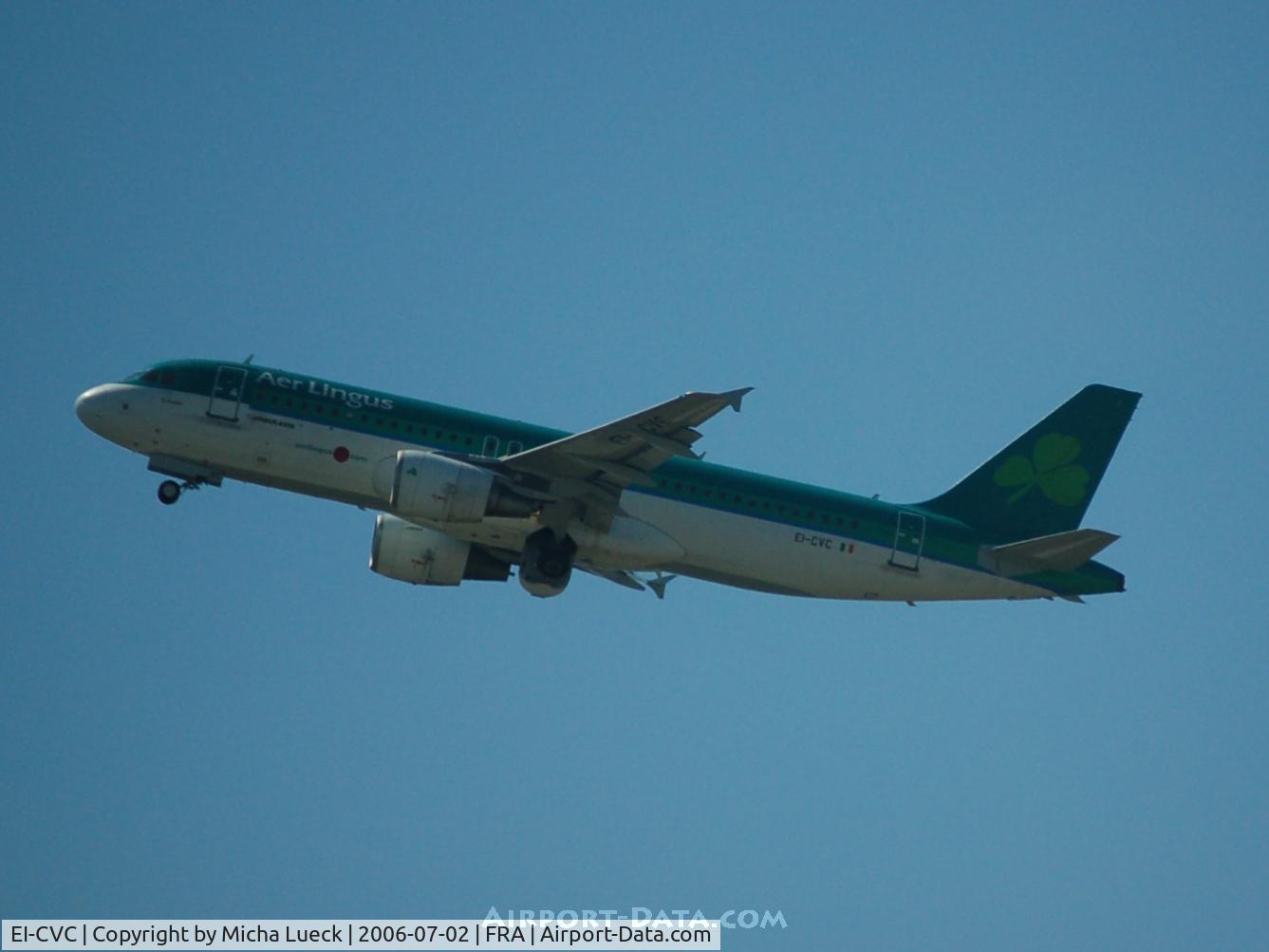 EI-CVC, 2001 Airbus A320-214 C/N 1443, Climbing out of Frankfurt