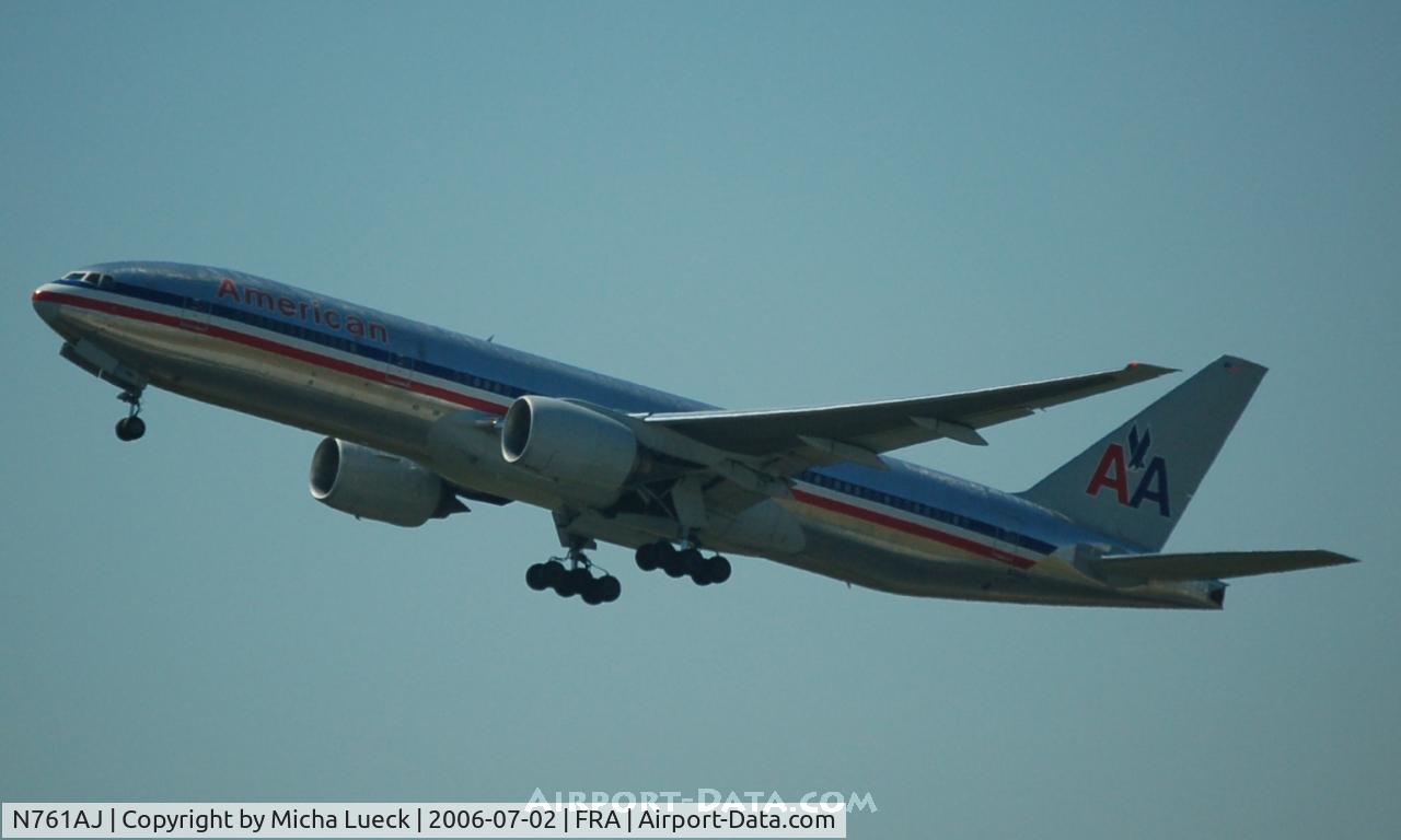 N761AJ, 2002 Boeing 777-223 C/N 31478, Climbing out of Frankfurt