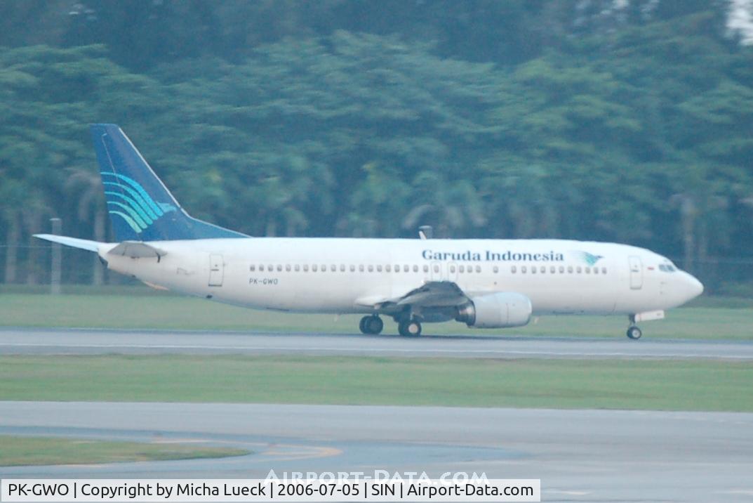 PK-GWO, 1993 Boeing 737-4U3 C/N 25717, Garuda Indonesia at Singapore's Changi Airport