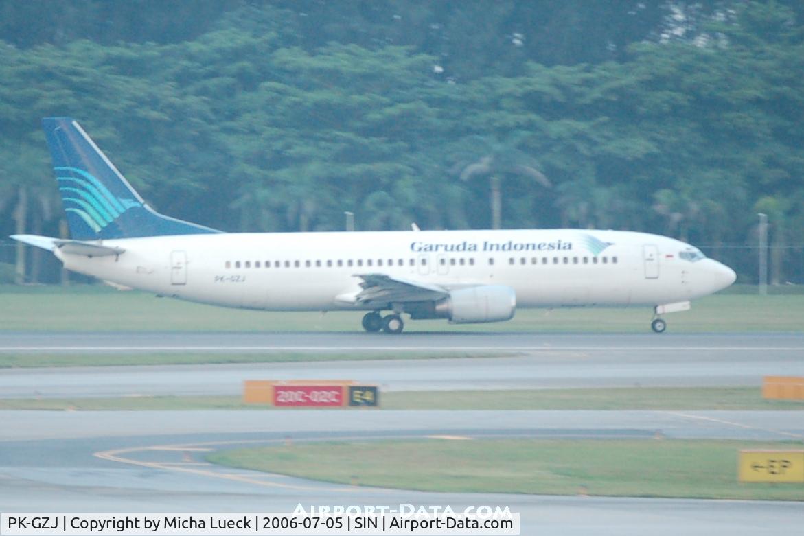 PK-GZJ, 1998 Boeing 737-4M0 C/N 29205, Garuda Indonesia at Singapore's Changi Airport