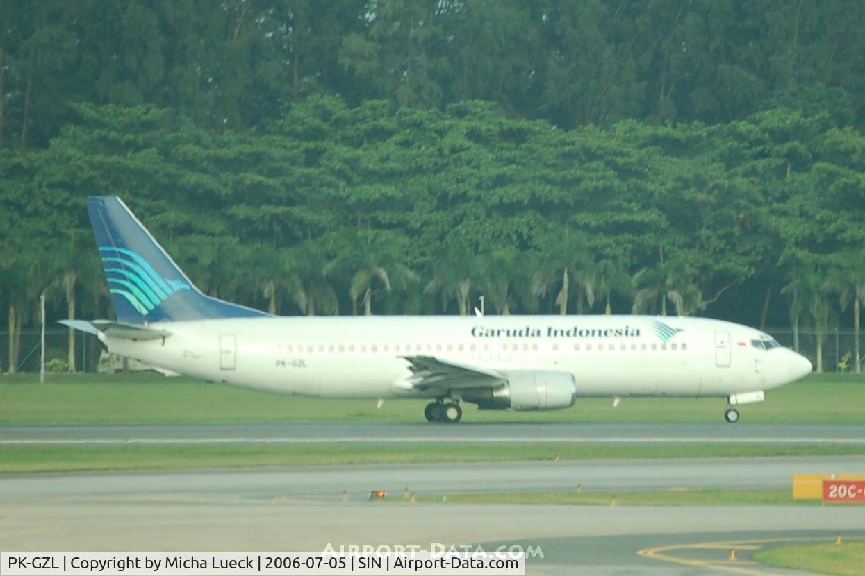 PK-GZL, 1998 Boeing 737-4M0 C/N 29207, Garuda Indonesia at Singapore's Changi Airport