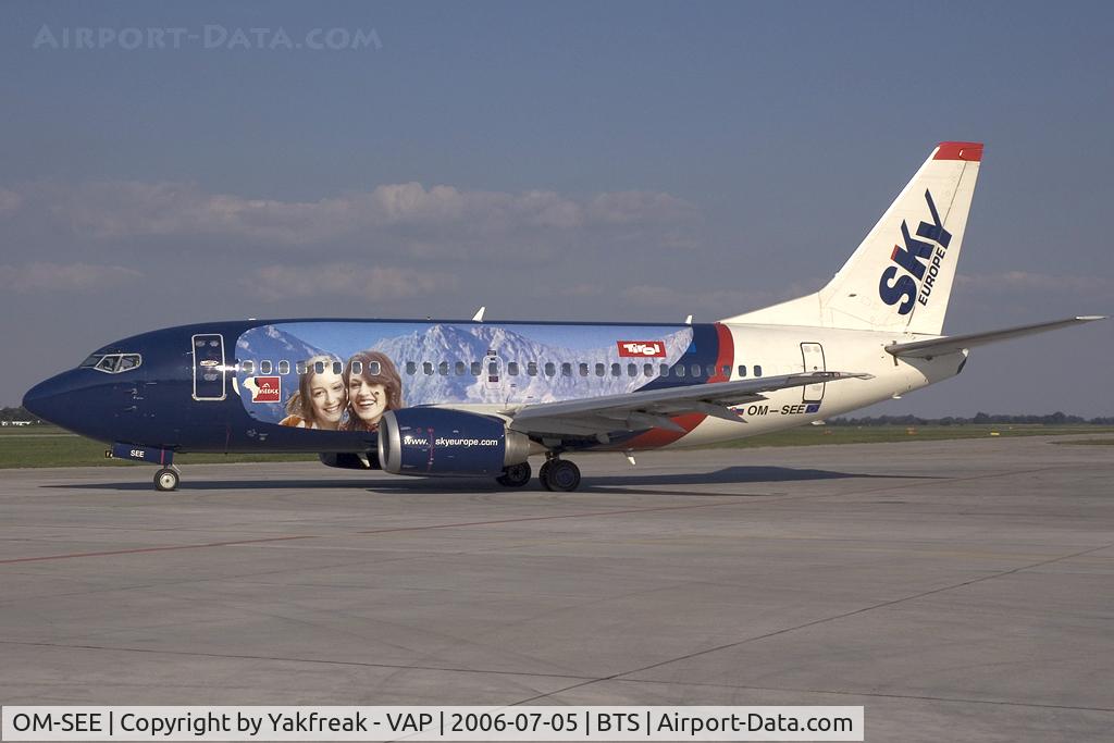 OM-SEE, 1992 Boeing 737-53C C/N 24827, Sky Europe Boeing 737-500 in special colors