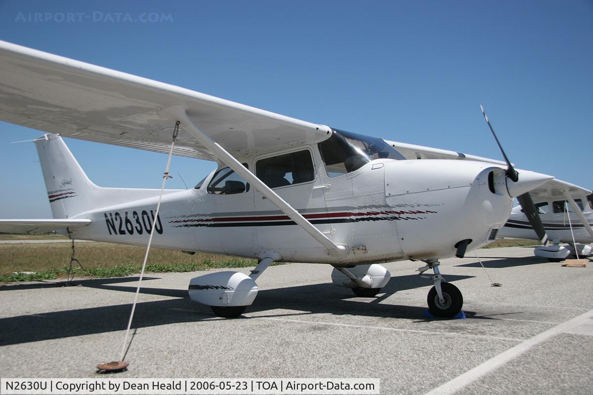 N2630U, 1998 Cessna 172R C/N 17280568, 1998 Cessna 172R N2630U parked on the ramp at Torrance Municipal Airport (KTOA) - Torrance, California.