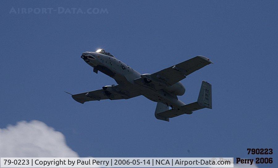 79-0223, 1979 Fairchild Republic A-10A Thunderbolt II C/N A10-0487, Sunlight glinting, my favorite mud-mover roars overhead