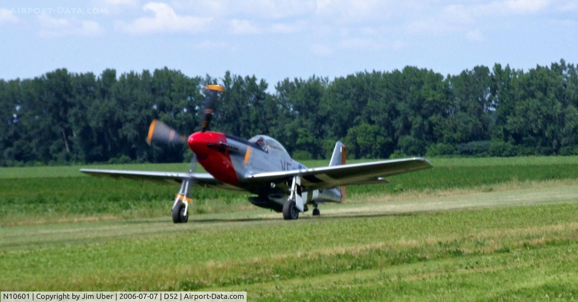 N10601, 1944 North American P-51D Mustang C/N 122-40383, Going out to beat up the field, again