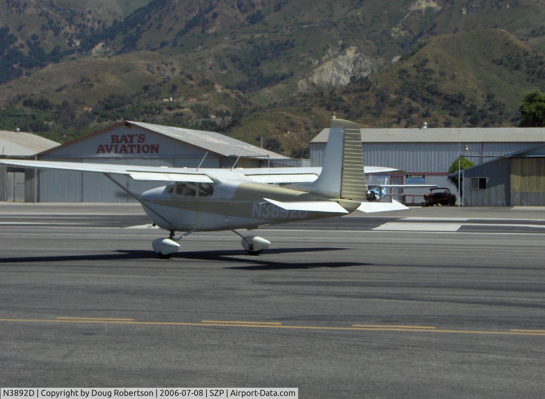 N3892D, 1957 Cessna 182A Skylane C/N 34592, 1957 Cessna 182A, Continental O-470-S 230 Hp, taxi to Runway 22
