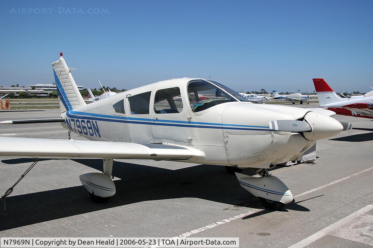N7969N, 1969 Piper PA-28-180 C/N 28-5385, 1969 Piper PA-28-180 N7969N parked on the ramp at Torrance Municipal Airport (KTOA) - Torrance, California.