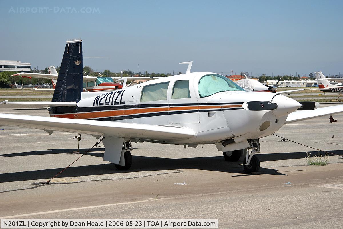 N201ZL, 1978 Mooney M20J 201 C/N 24-0536, 1978 Mooney M20J N201ZL parked on the ramp at Torrance Municipal Airport (KTOA) - Torrance, California.