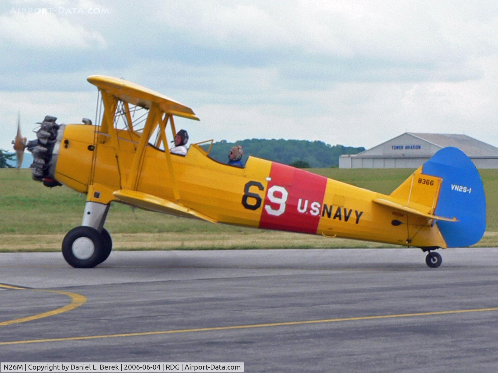 N26M, 1941 Boeing A75N1(PT17) C/N 75-1925, You are invited to ride this beautiful 1941 Stearman at the Mid Atlantic Air Museum.