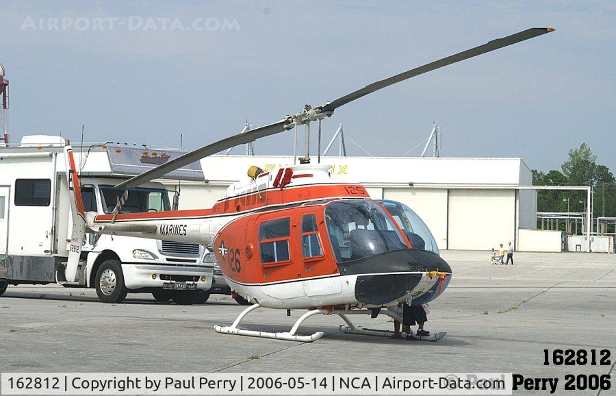 162812, Bell TH-57C Sea Ranger C/N 3837, TH-57, a fitting display at a large helo base