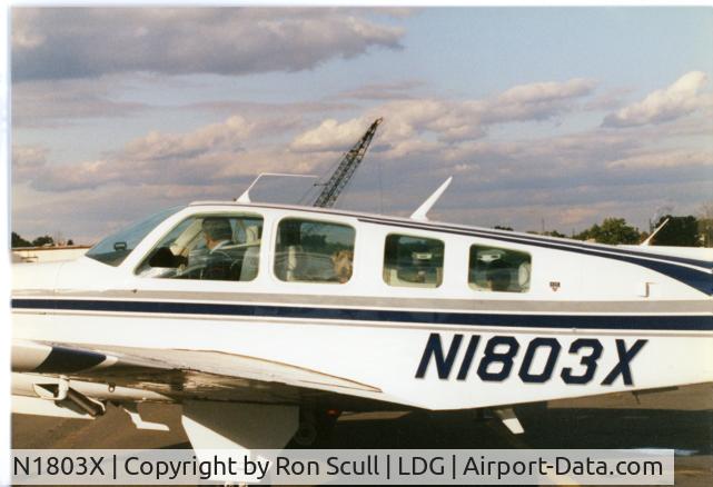 N1803X, 1981 Beech A36 Bonanza 36 C/N E-1864, Note the flying dog