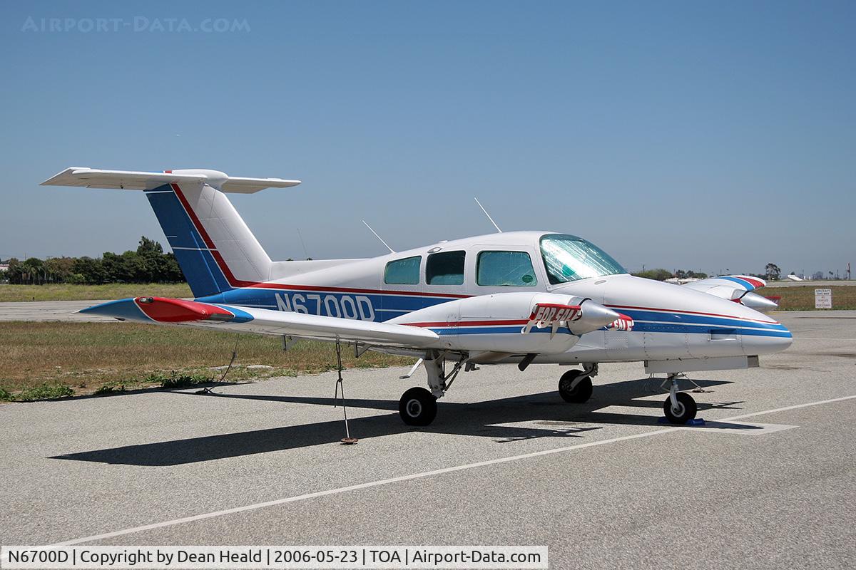 N6700D, 1980 Beech 76 Duchess C/N ME-276, 1980 Beechcraft 76 N6700D parked on the ramp at Torrance Municipal Airport (KTOA) - Torrance, California.