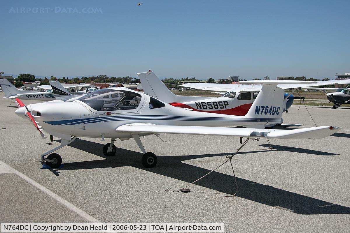 N764DC, 2001 Diamond DA-20C-1 Eclipse C/N C0164, 2001 Diamond Aircraft DA 20-C1 N764DC parked on the ramp at Torrance Municipal Airport (KTOA) - Torrance, California.