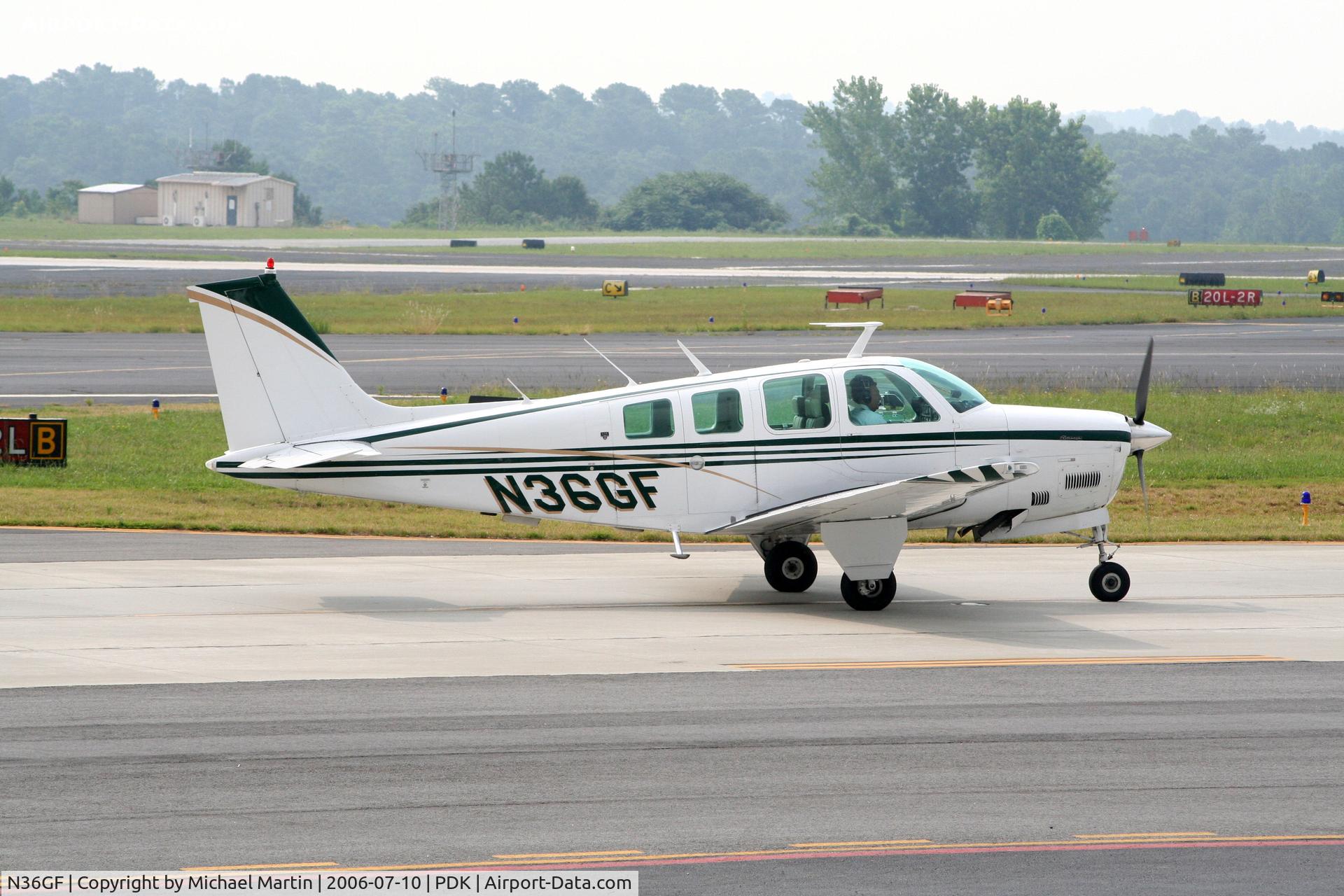 N36GF, 1977 Beech A36 Bonanza 36 C/N E-1168, Taxing to 2L