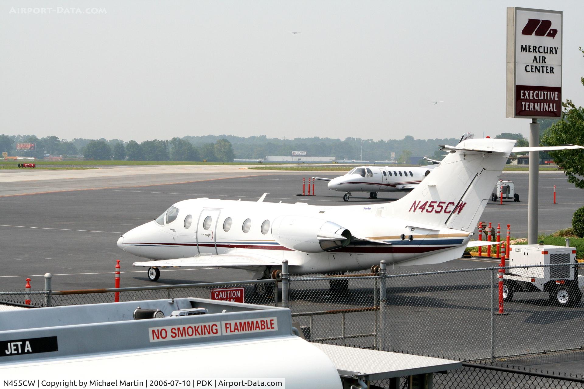 N455CW, 2003 Beechcraft 400A BeechJet C/N RK-365, Tied Down @ Mercury Air Center with other A/C