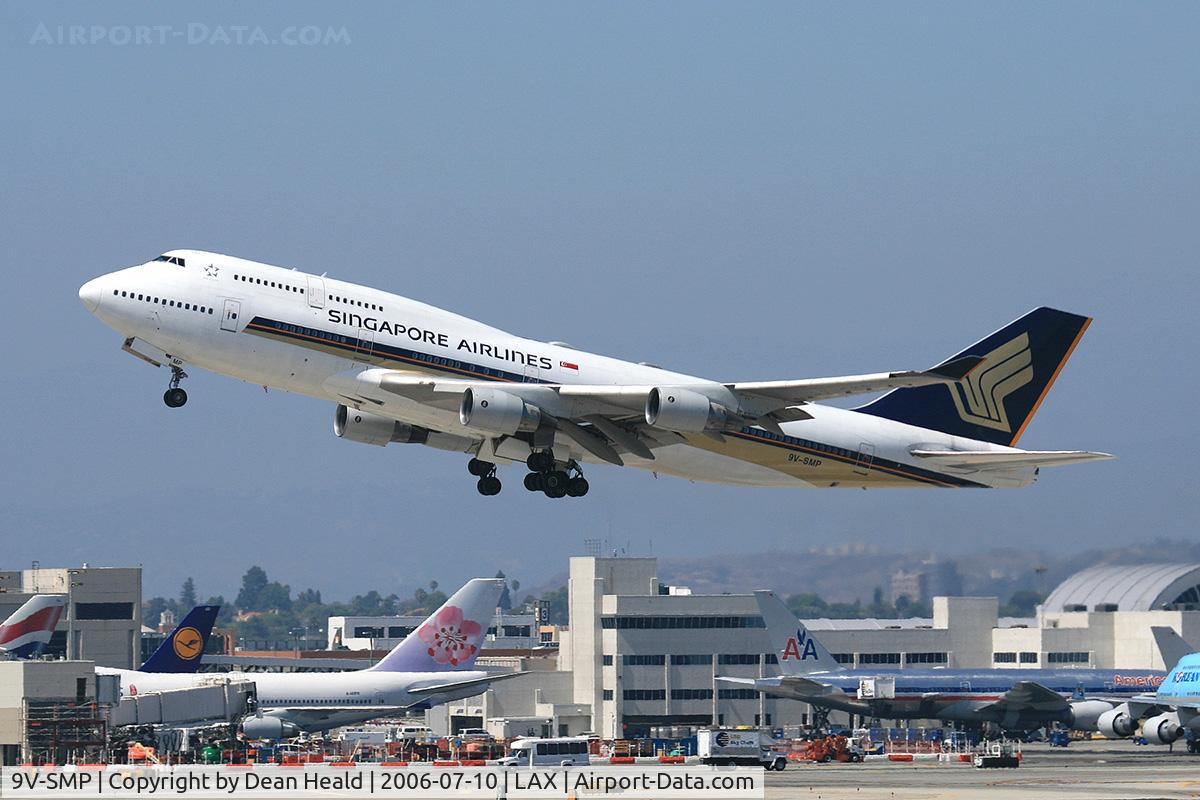 9V-SMP, 2002 Boeing 747-412/BCF C/N 27067, Singapore Airlines 9V-SMP (FLT SIA11) climbing out from RWY 25R enroute to Narita Int'l (RJAA), Japan.