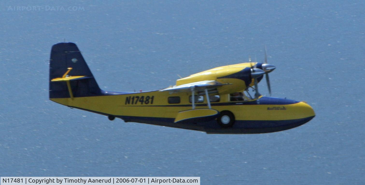 N17481, 1944 Grumman G-44 Widgeon C/N 1360, over the Shelikof Strait enroute to Hallo Bay to view bears