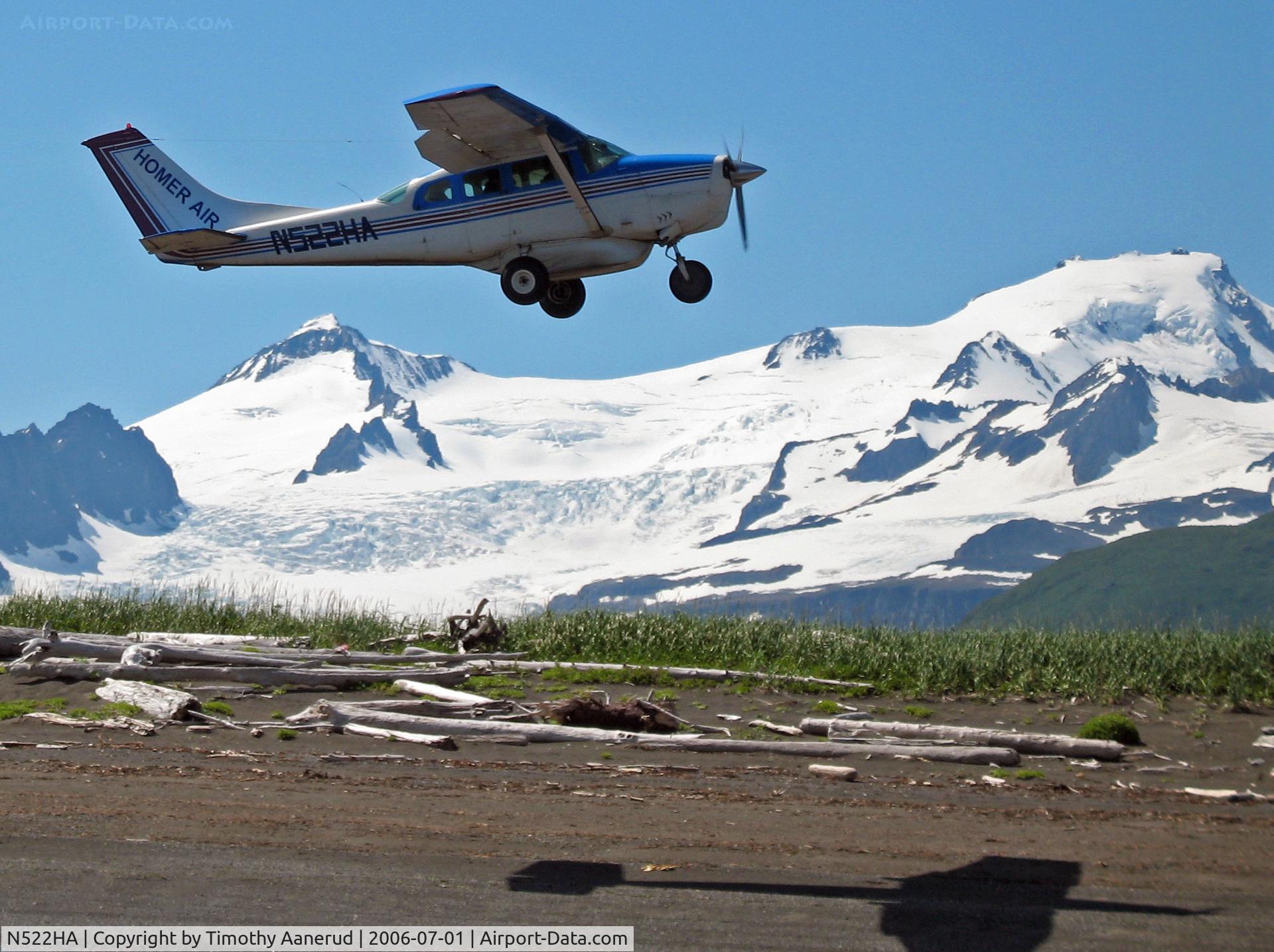 N522HA, 1966 Cessna U206B Super Skywagon C/N U206-0755, take off from the beach on Hallo Bay, Alaska; Katmai NP. Aircraft totaled in an accident March 2020.  See link for details.