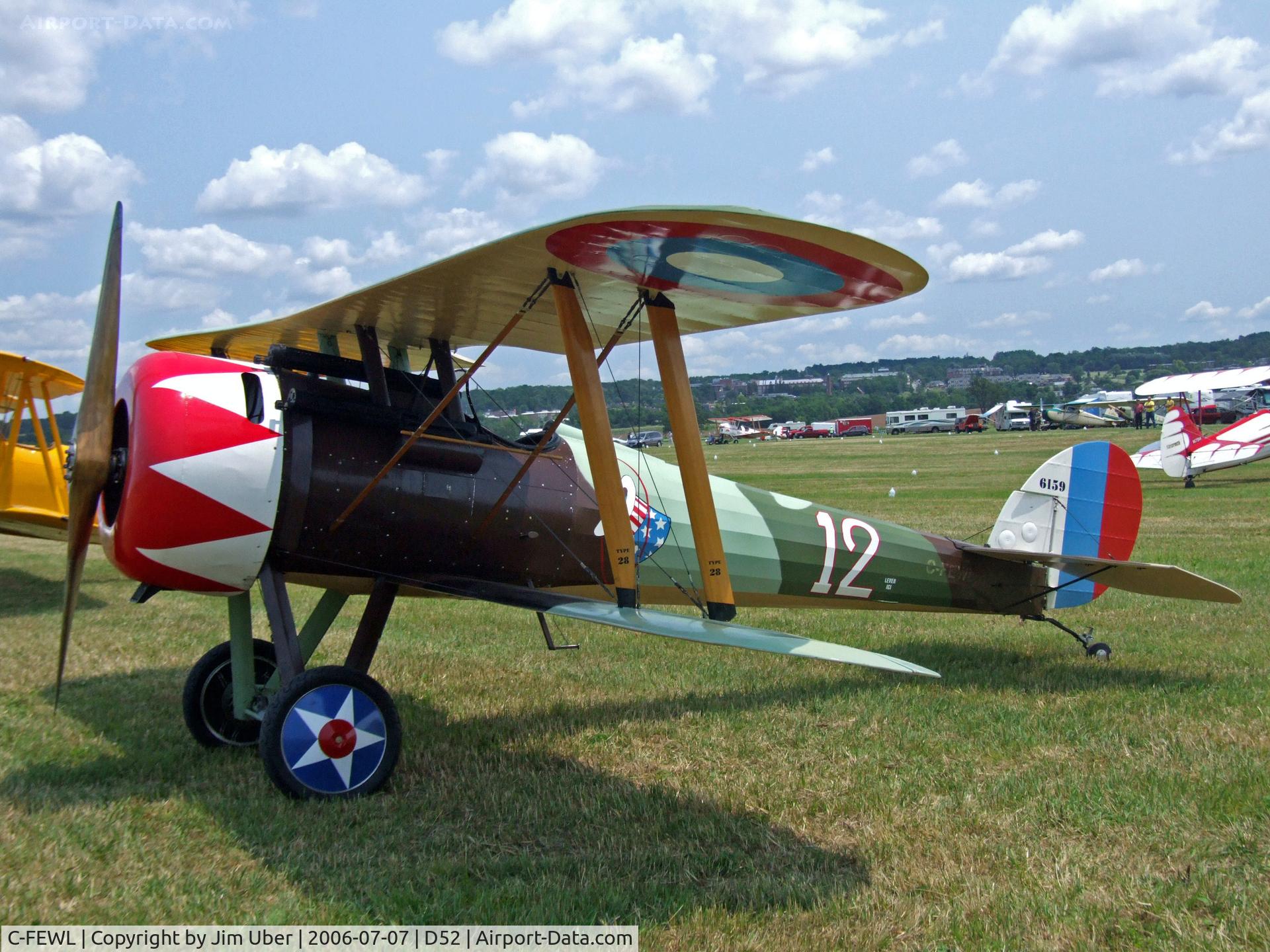 C-FEWL, 1995 Nieuport 28 C.1 Replica C/N 1918, nice Nieuport replica at Geneseo show