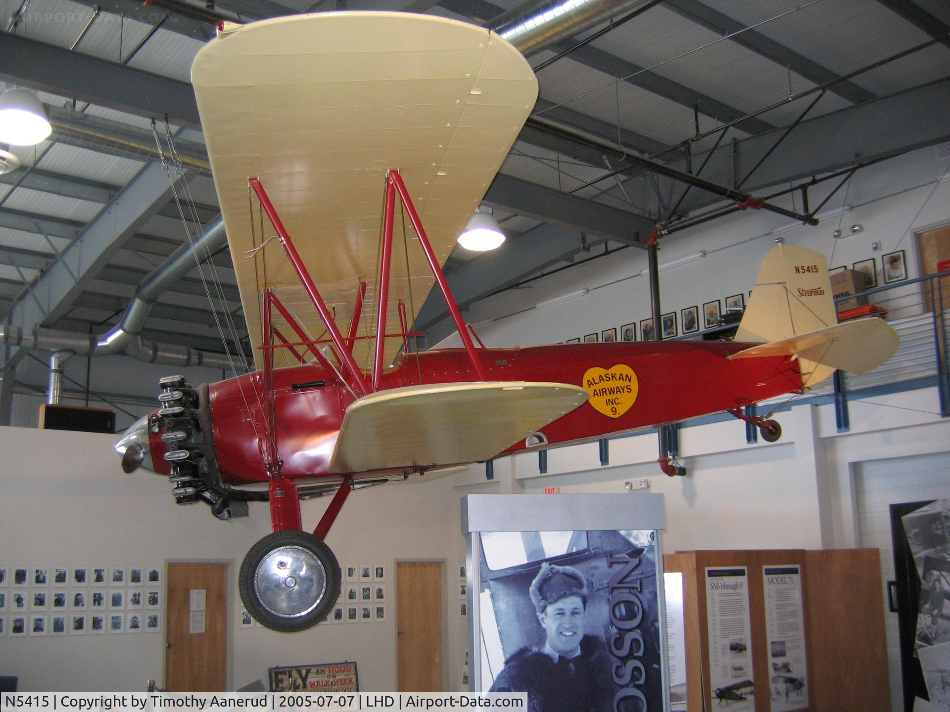 N5415, 1928 Stearman C3-B Sport Commercial C/N 121, Alaska Aviation Heritage Museum