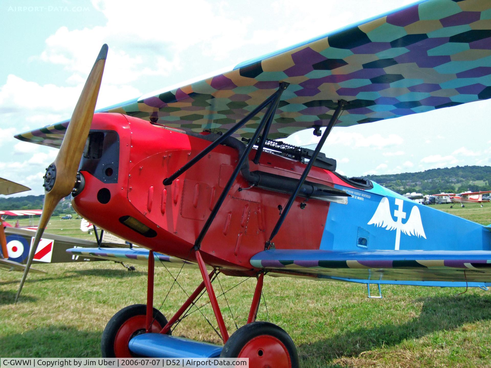 C-GWWI, 1977 Fokker D-VII C/N 5125/18, another view , at Geneseo