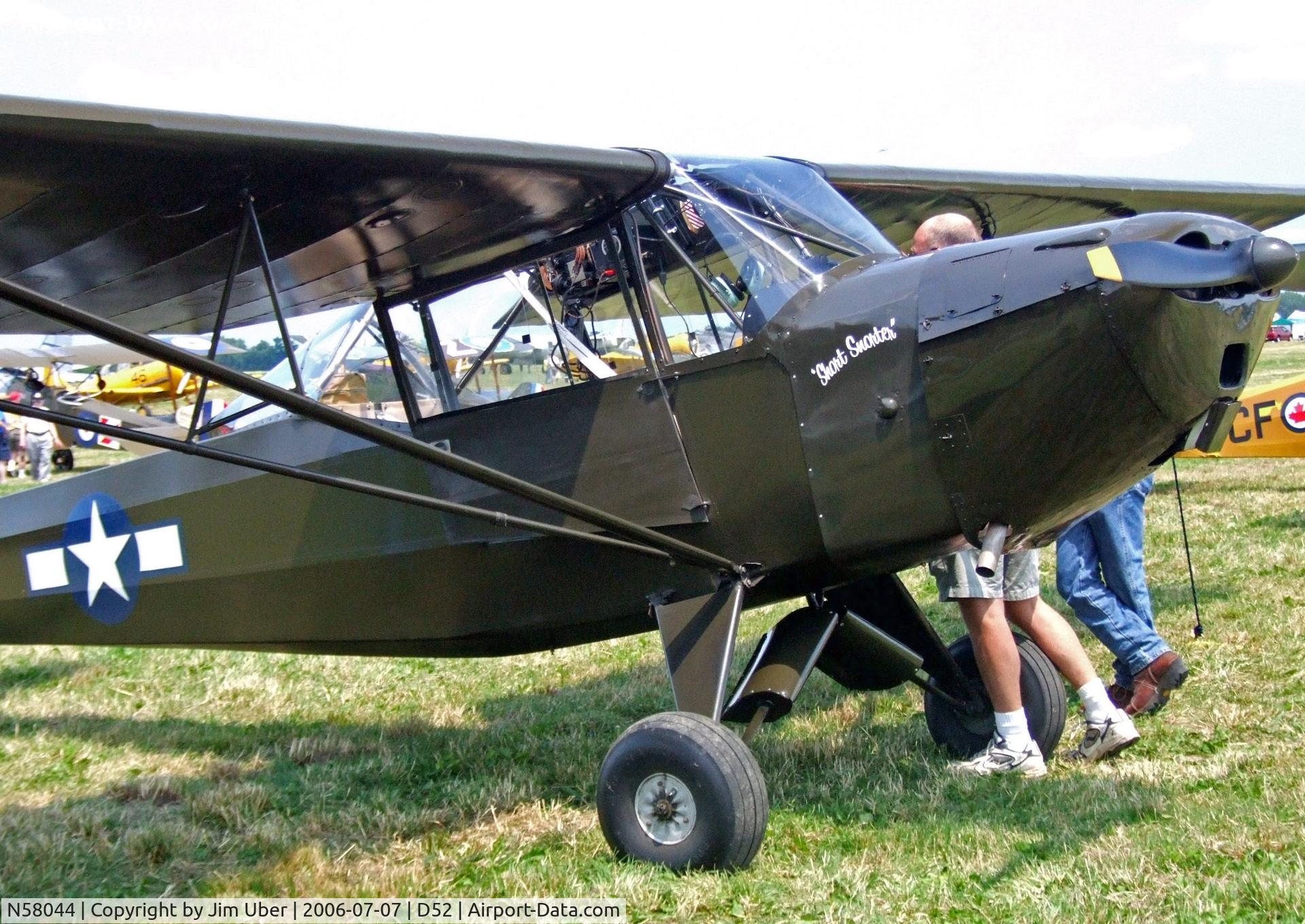 N58044, 1943 Taylorcraft DCO-65 C/N 5627, at the Geneseo show