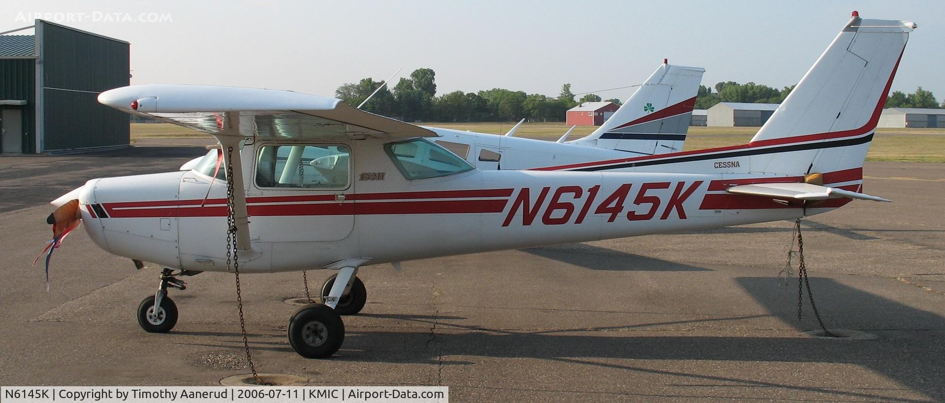 N6145K, 1982 Cessna 152 C/N 15285553, Parked in the Crystal Shamrock ramp area