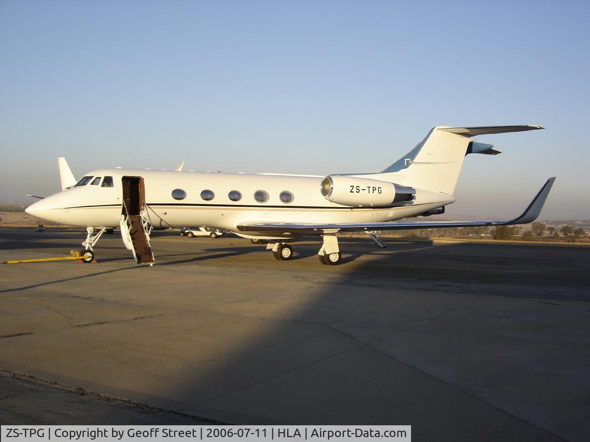 ZS-TPG, 1974 Grumman G-1159 Gulfstream II SP C/N 150, The aircraft has just arrived in South Africa and is seen here at Lanseria airport