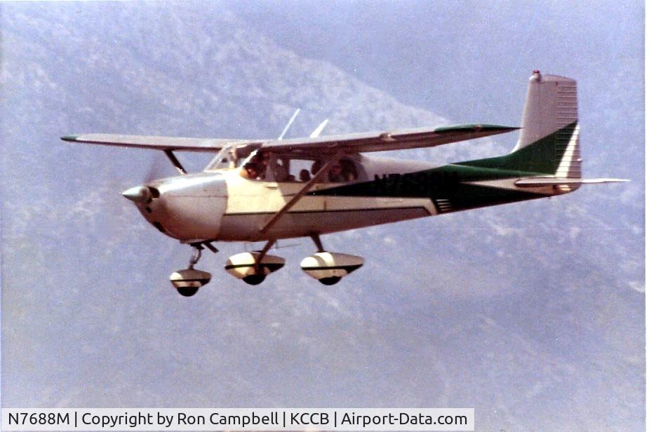 N7688M, 1959 Cessna 175 Skylark C/N 55988, Photo of 88mike in 1970 after she got her Franklin 220 installed. Note the orginal 1959 paint.