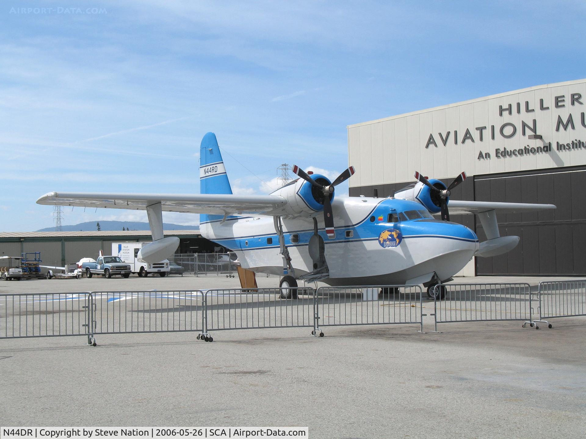 N44DR, 1975 Cessna 182P Skylane C/N 18263596, Grumman HU-16C (ex BuAer 137932) @ San Carlos Municipal Airport, CA