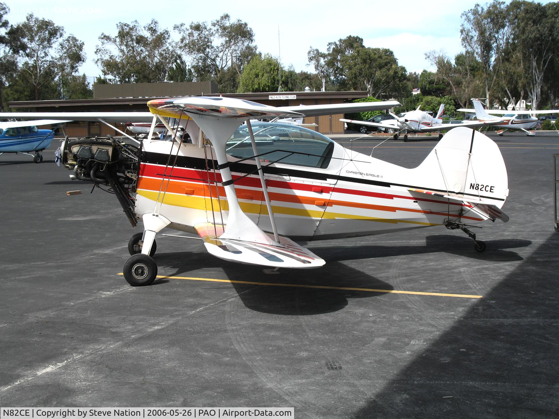 N82CE, Christen Eagle II C/N OSTERHUBER 0001, G & G McCandless Properties 1990 Christen Eagle II homebuilt minus cowling @ Palo Alto Municipal Airport, CA