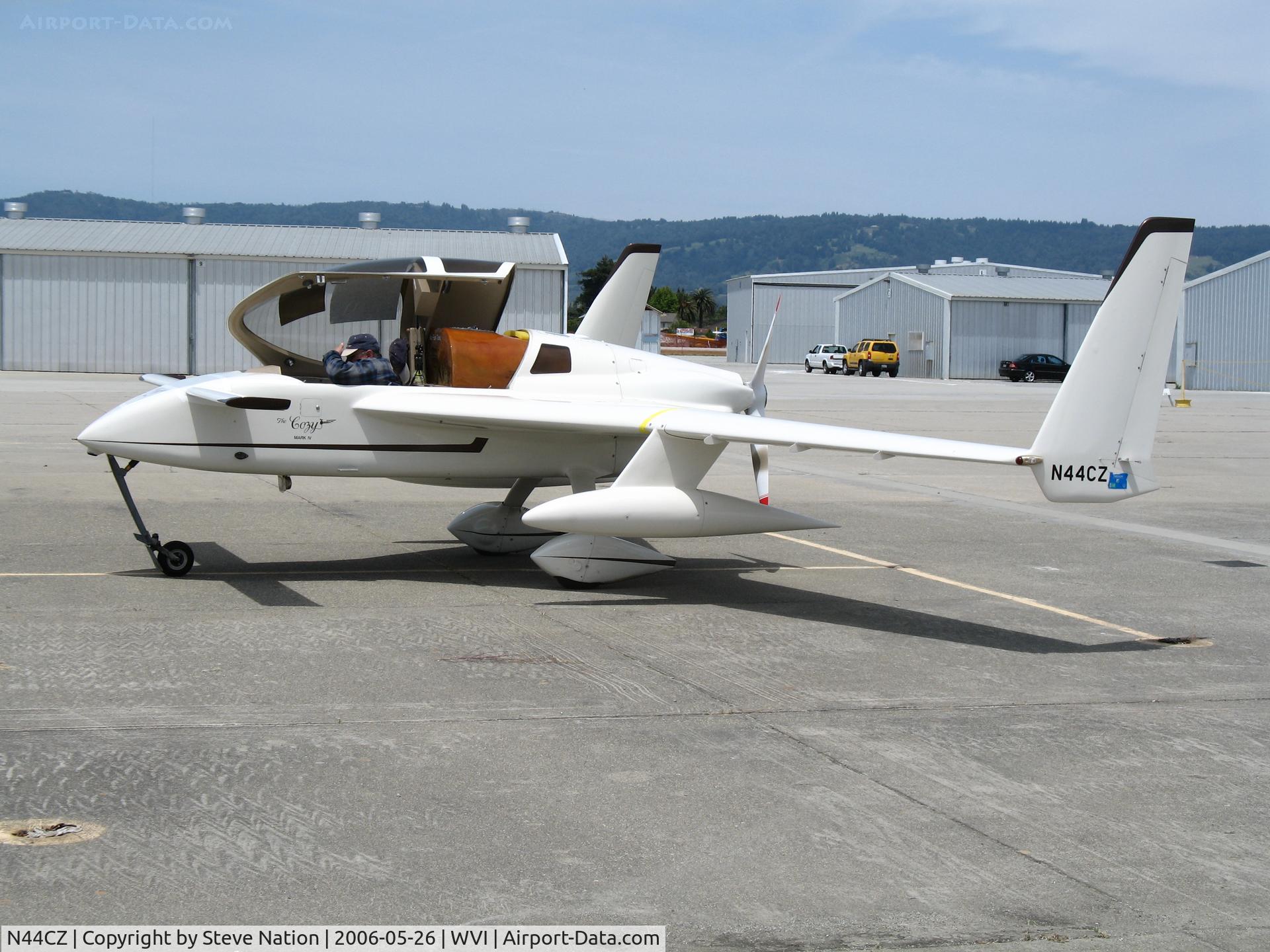 N44CZ, 1988 Co-Z Cozy Mark IV C/N 1 (N44CZ), 1988 Cozy Mark IV homebuilt on nosewheel @ Watsonville Municipal Airport, CA