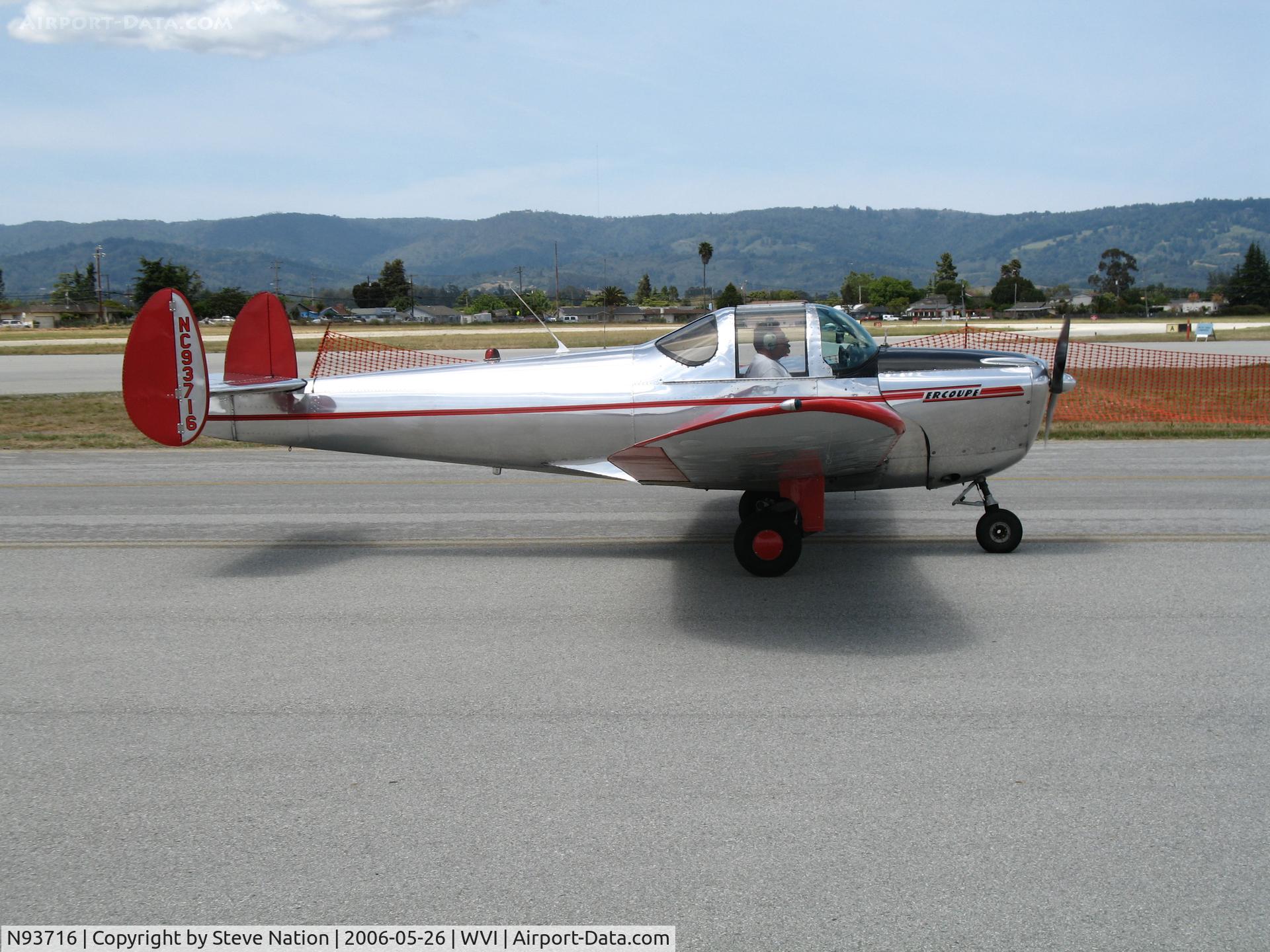 N93716, 1946 Erco 415C Ercoupe C/N 1039, 1946 Ercoupe 415-C as NC93716 taxying @ Watsonville Municipal Airport, CA