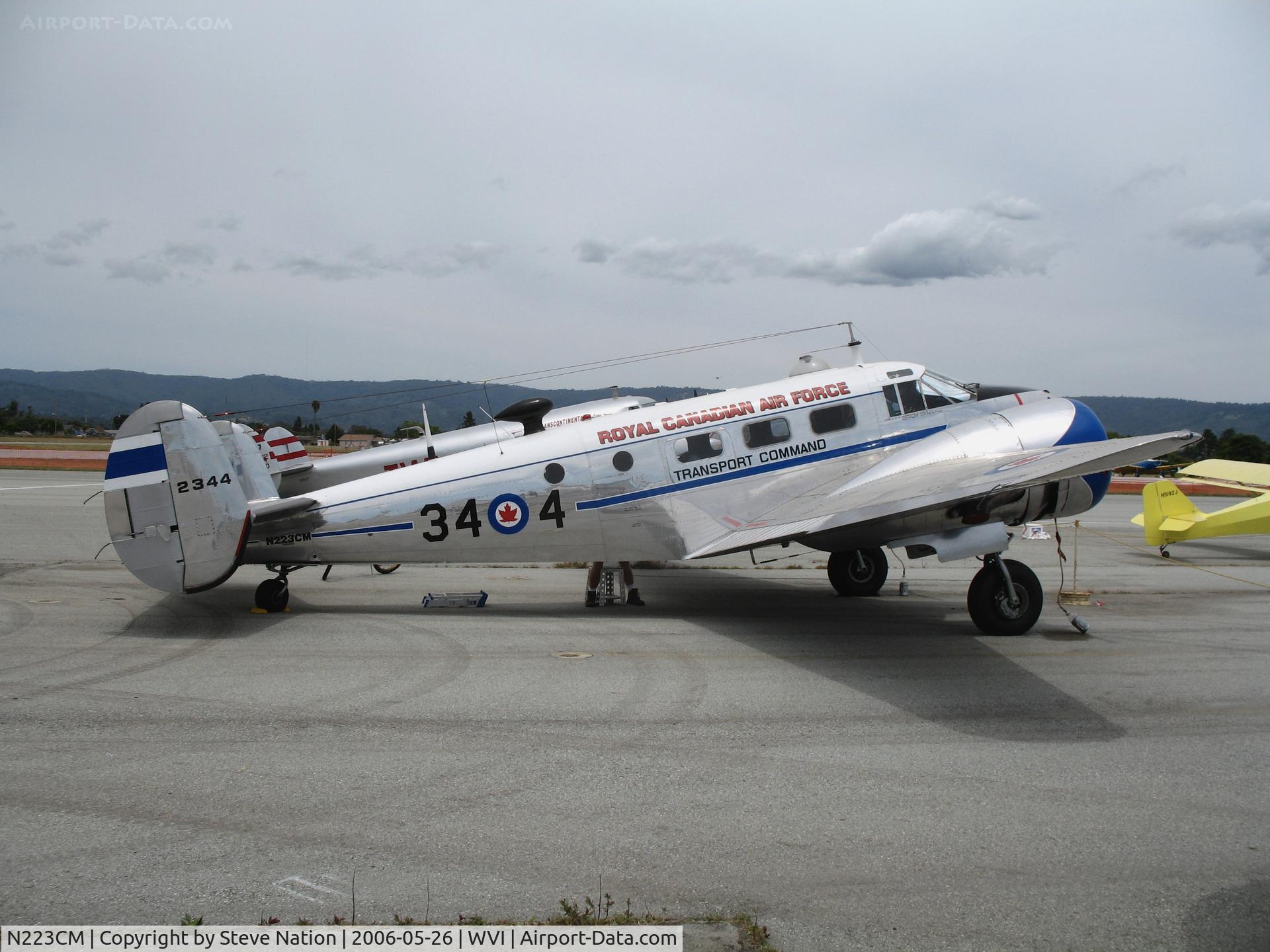 N223CM, 1952 Beech D18S C/N CA223, 1952 Beech D18S painted as #2344 Royal Canadian Air Force Transport Command (Coded) 34-4 @ Watsonville Municipal Airport, CA