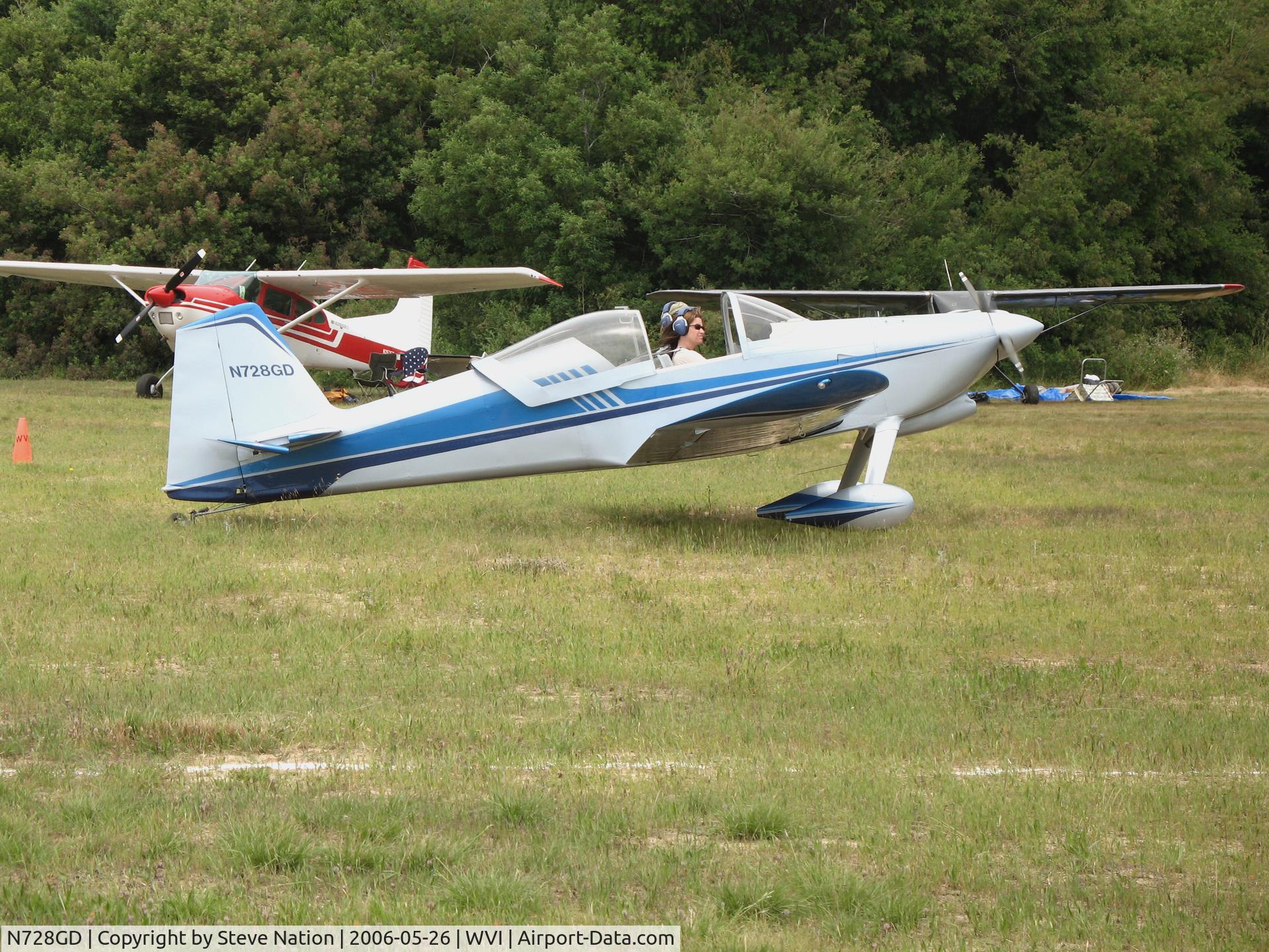 N728GD, Vans RV-6 C/N 23442, Newly completed Olson VANS RV-6 taxying across grass @ Watsonville Municipal Airport, CA