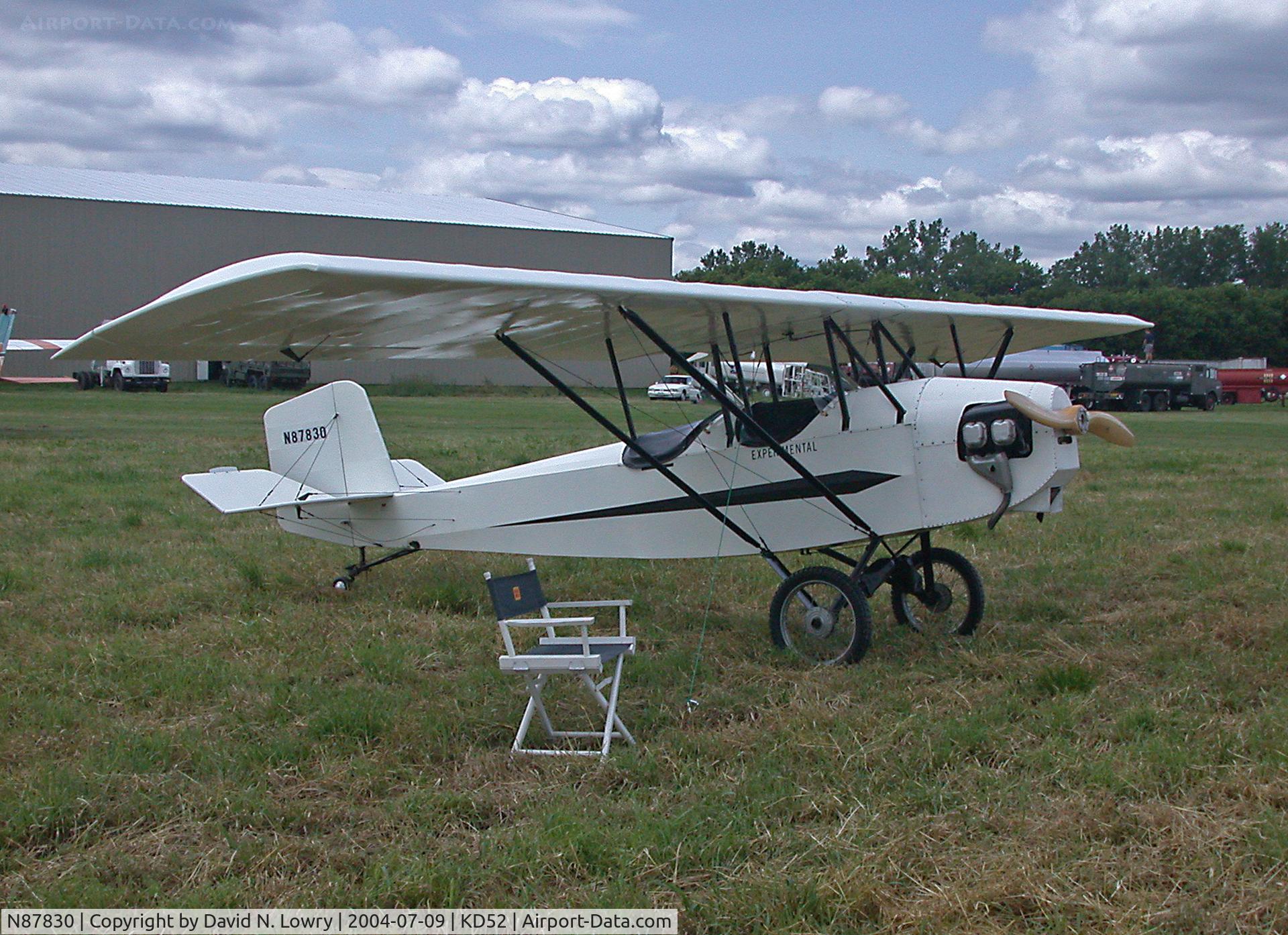 N87830, 1976 Pietenpol Air Camper C/N WDH1976, N87830 at KD52.